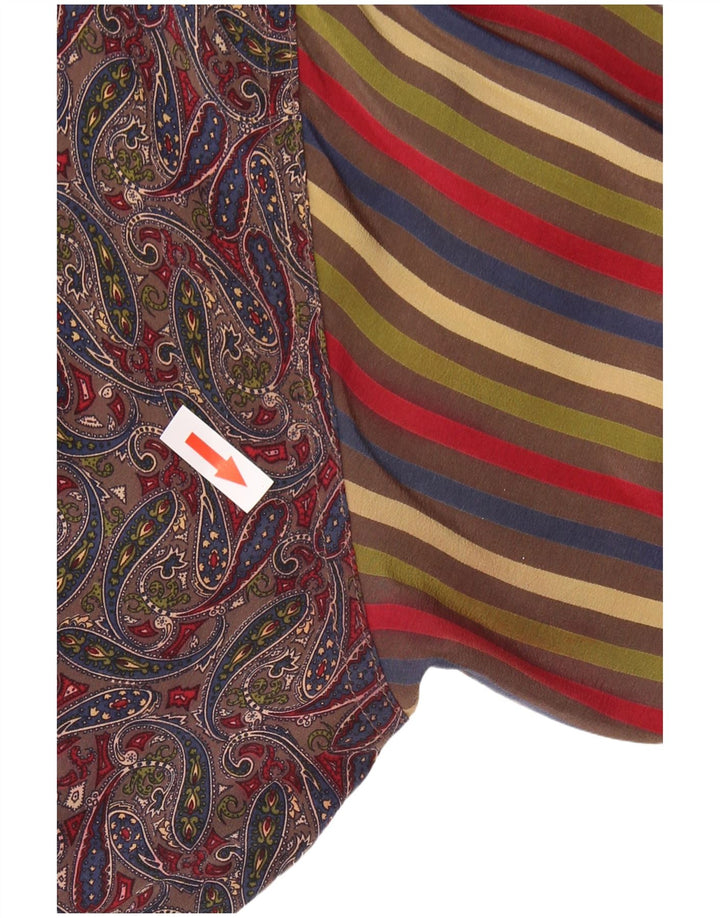 VINTAGE Damen Hemdbluse UK 12 Medium Mehrfarbige Paisley-Seide