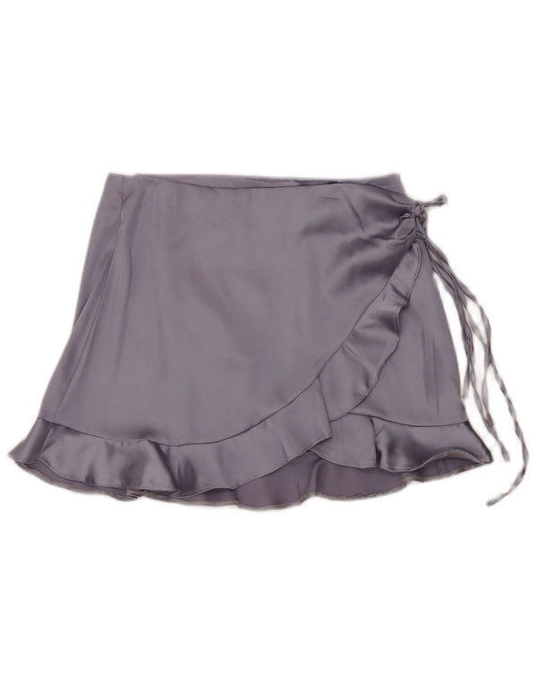 Topshop Damen Mini-Wickelrock UK 12 Medium W30 Lila Polyester
