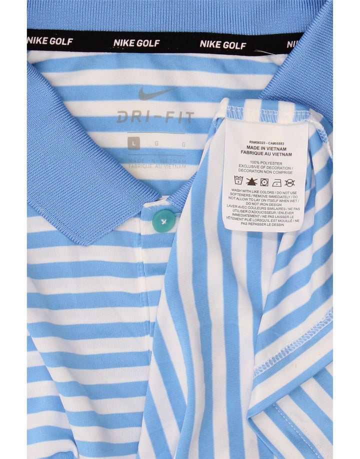 Nike Herren Dri Fit Poloshirt, groß, blau gestreift, Polyester