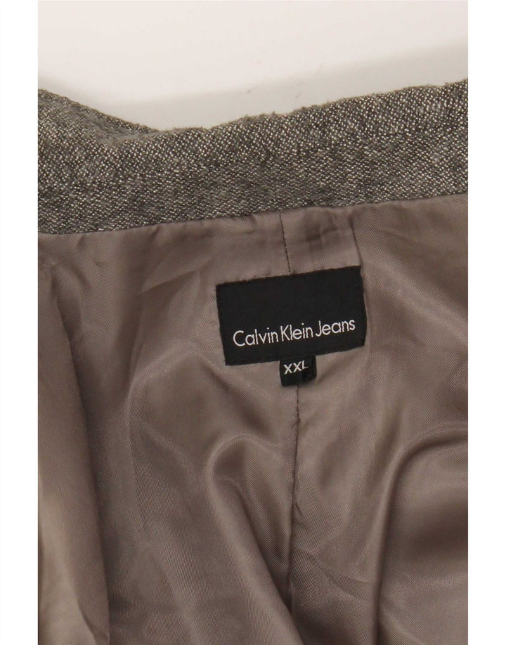 Calvin Klein Jeans Damen 1-Knopf-Blazerjacke UK 20 2XL Grau