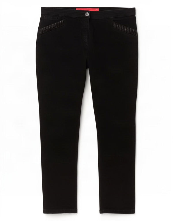 Marks & Spencer Damen Per Una Slim Jeans UK 18 XL W40 L30 Schwarze Baumwolle
