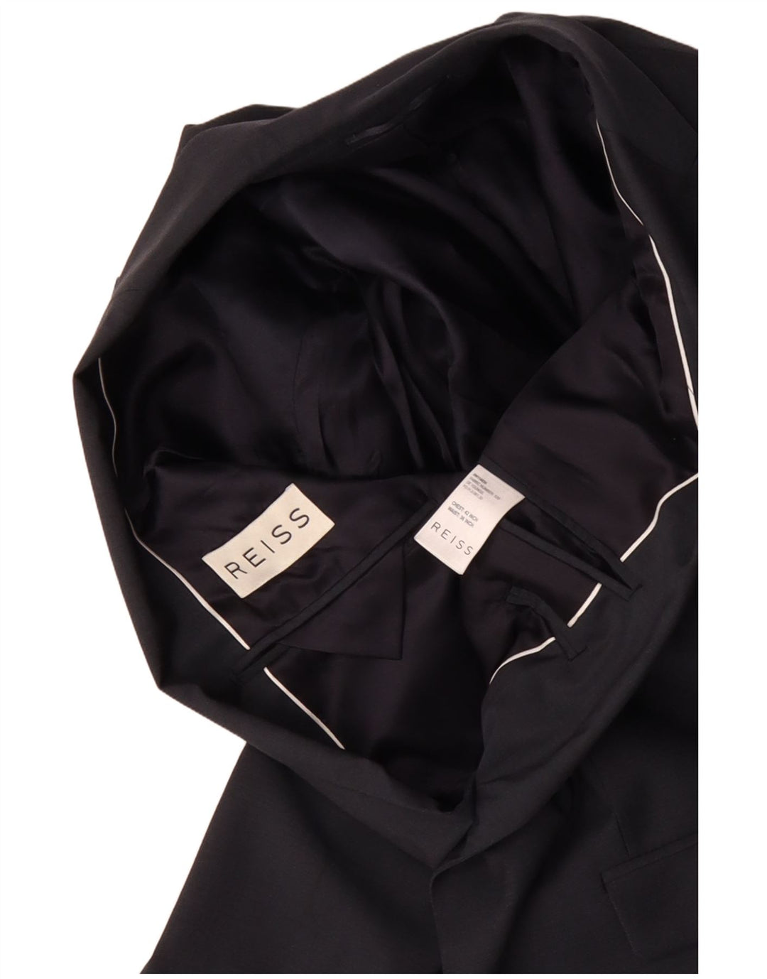 REISS Herren 1-Knopf-Blazerjacke UK 38 Mittelmarineblaue Wolle