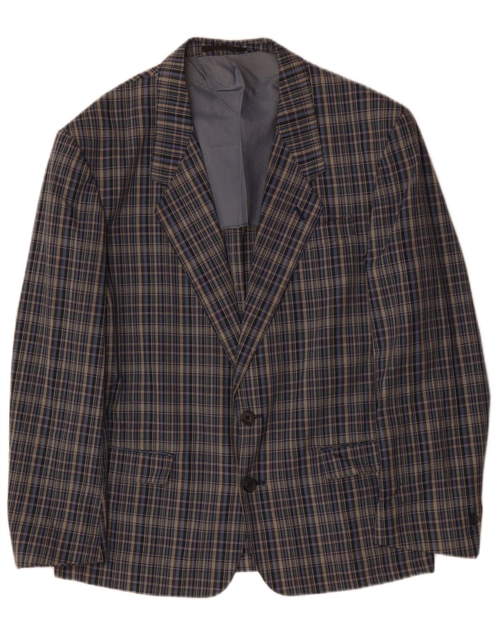 GREEN FOX Herren-Blazer mit 2 Knöpfen, EU 48, Mittelgrau kariert