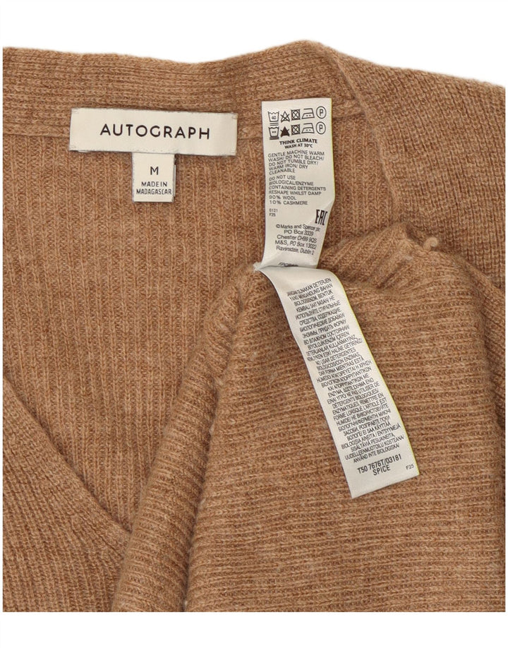 Marks & Spencer Damen Autograph Pullover mit V-Ausschnitt, UK 14, Mittelbeige
