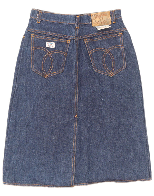 Yuma Damen Midi-Jeansrock mit hoher Taille, mittelgroß, W30, L25, Blau