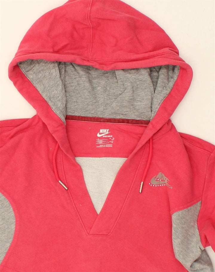 NIKE Womens Hoodie Jumper UK 8 Small Pink Cotton | Vintage Nike | Thrift | Second-Hand Nike | Used Clothing | Messina Hembry 