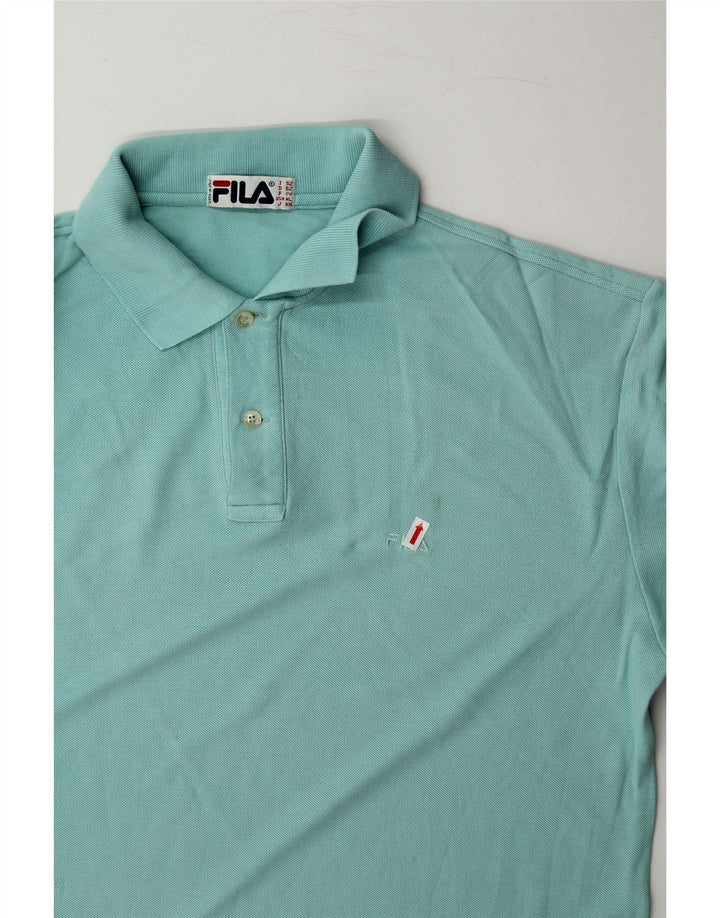 FILA Mens Polo Shirt IT 52 Large Blue Cotton Vintage Fila and Second-Hand Fila from Messina Hembry 