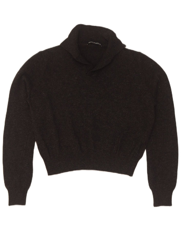 Brandy Melville Damen Crop Polo Neck Pullover Pullover UK 14 Medium Schwarz