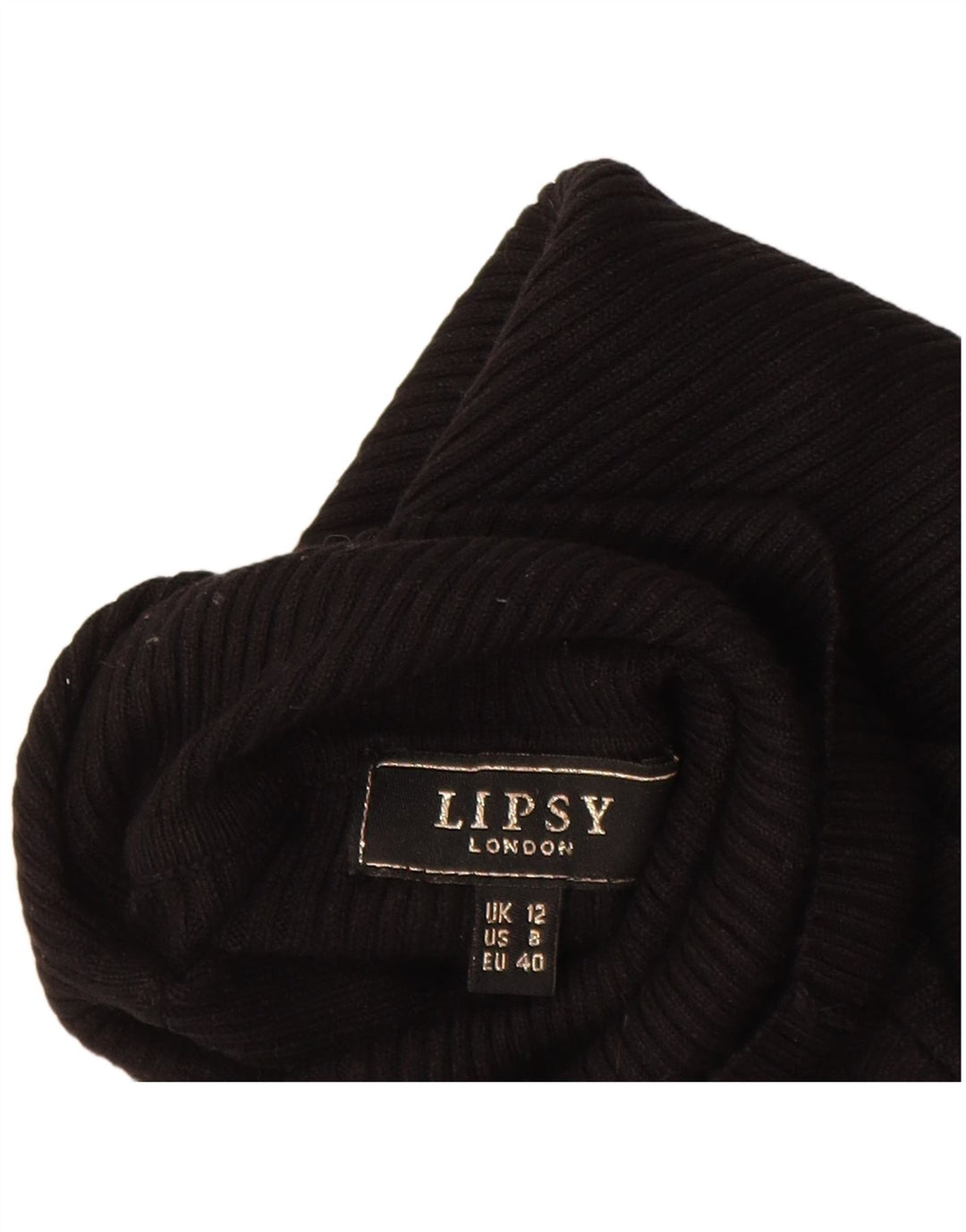 Lipsy Rollkragenpullover für Damen, UK 12, mittlere schwarze Viskose
