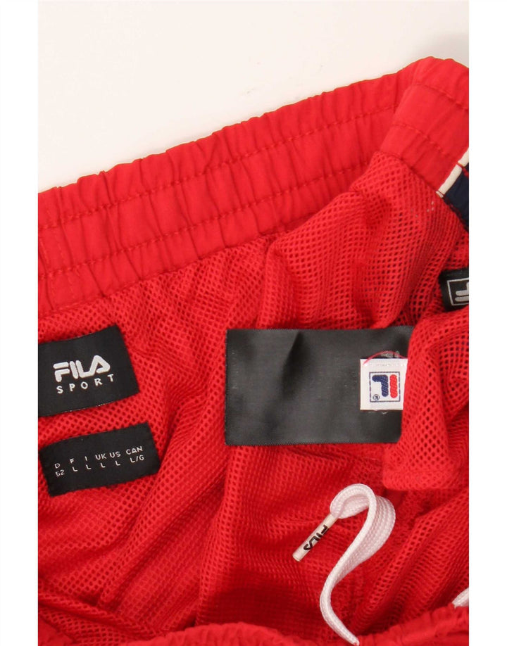 Fila Herren-Sportshorts mit Grafik, groß, rotes Colourblock-Polyamid