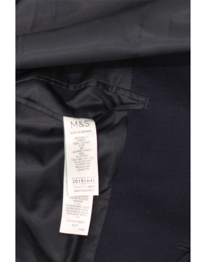 Marks & Spencer Herren-Blazer mit 2 Knöpfen, UK 50 5XL, Marineblau, Polyamid