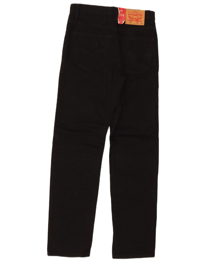 Levi's Herren 504 Regular Straight Jeans W30 L32 Schwarze Baumwolle