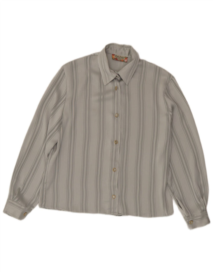 Giulia Galanti Damenhemd UK 16 Large Grau gestreift