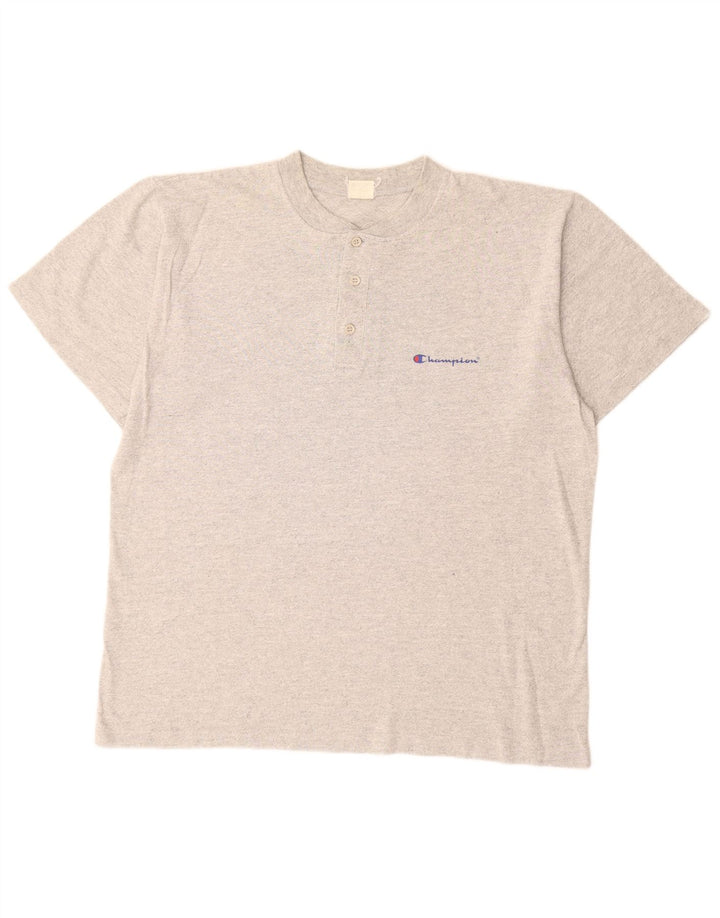 CHAMPION Herren-T-Shirt-Oberteil, groß, grau gesprenkelte Baumwolle