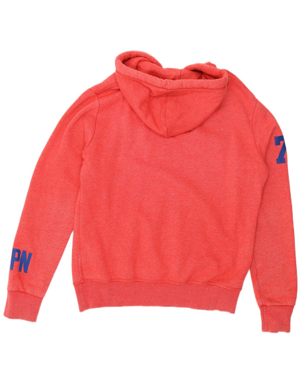 Superdry Mens Graphic Hoodie Jumper XL Red Flecked Cotton