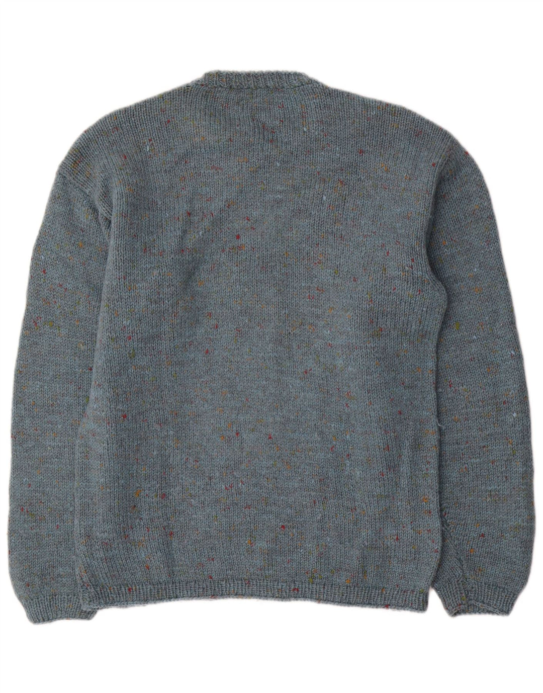 Vintage Herren-Pullover mit Rundhalsausschnitt, Mittelblau meliert