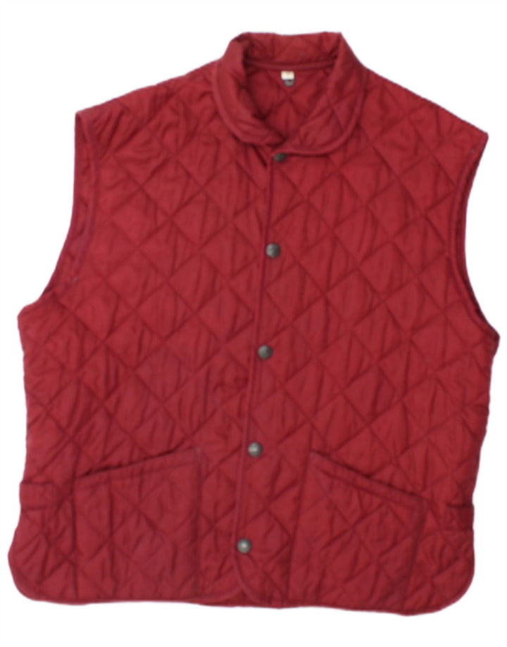 Vintage Herren Steppweste UK 38 Medium Burgund
