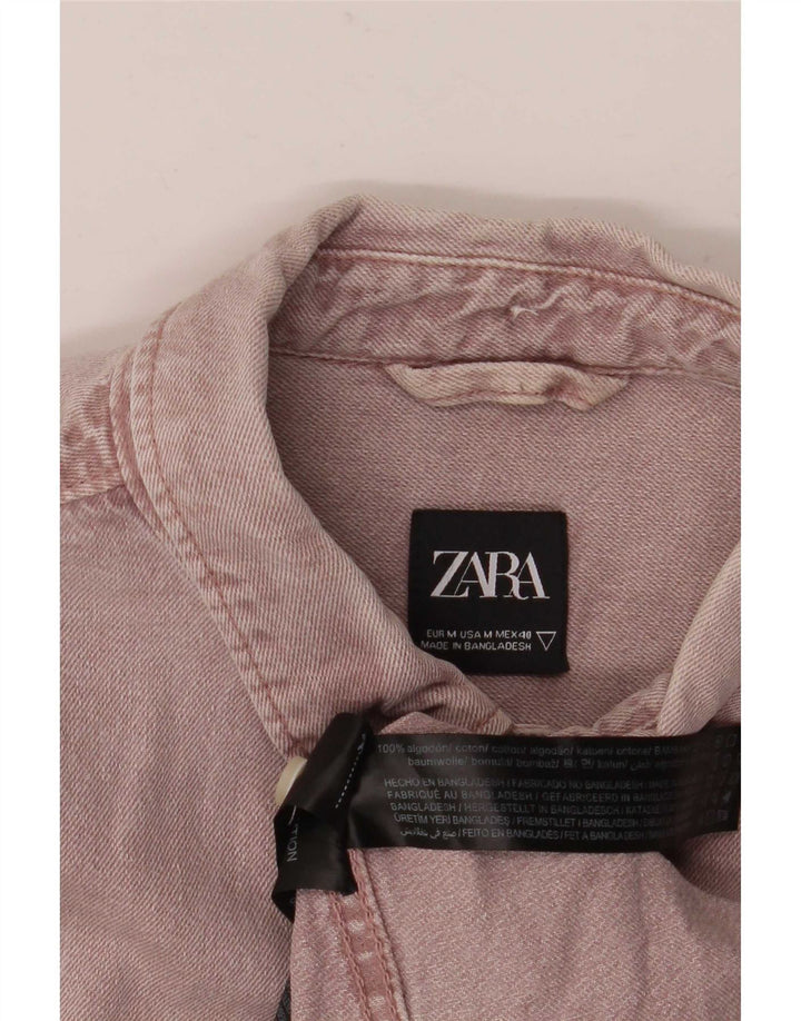 Zara Herren-Jeanshemd aus mittelvioletter Baumwolle