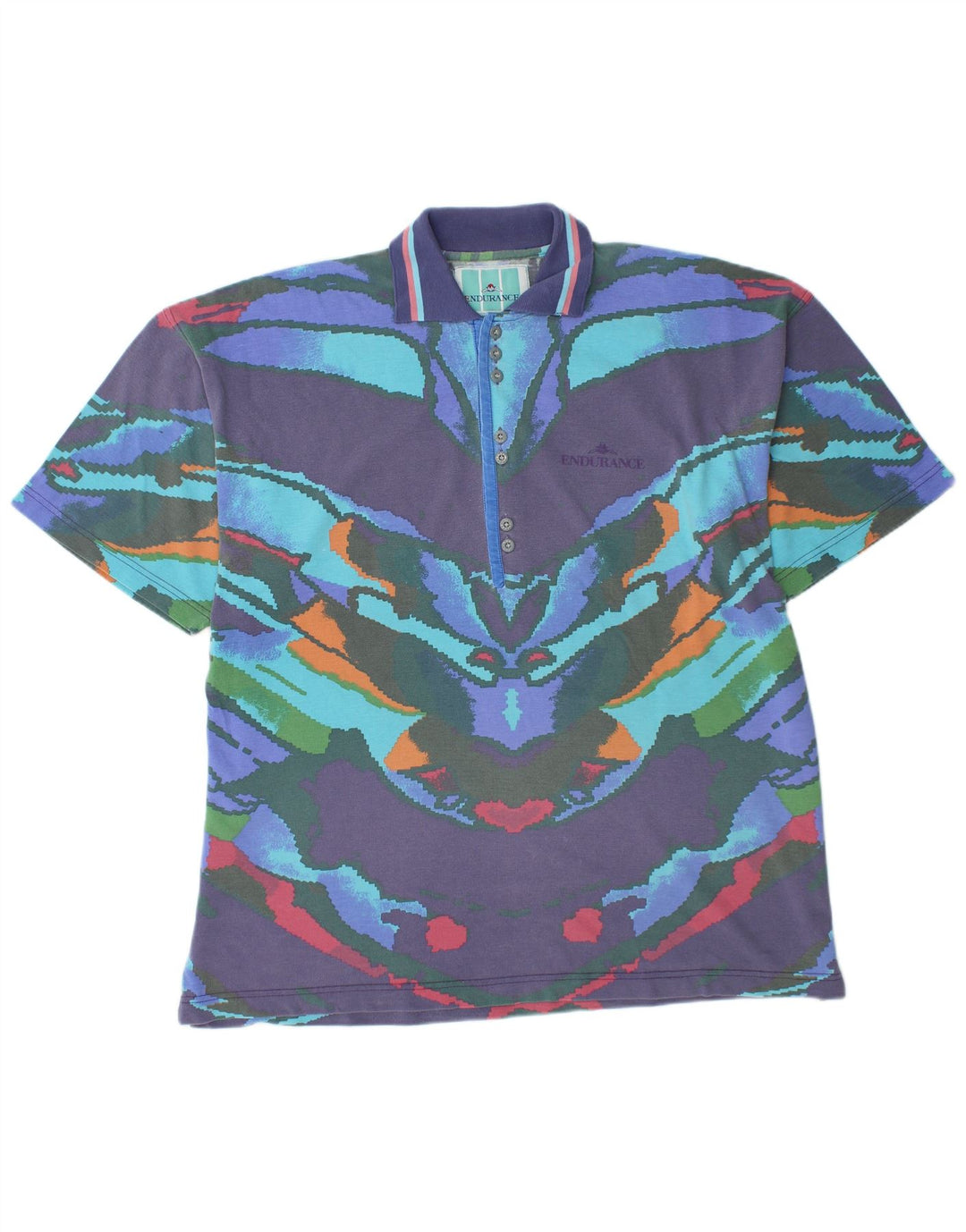 ENDURANCE Mens Abstract Pattern Polo Shirt 2XL Multicoloured