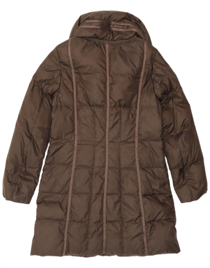 Geox Womens Hooded Wattierter Mantel UK 12 Mittelbraunes Polyester