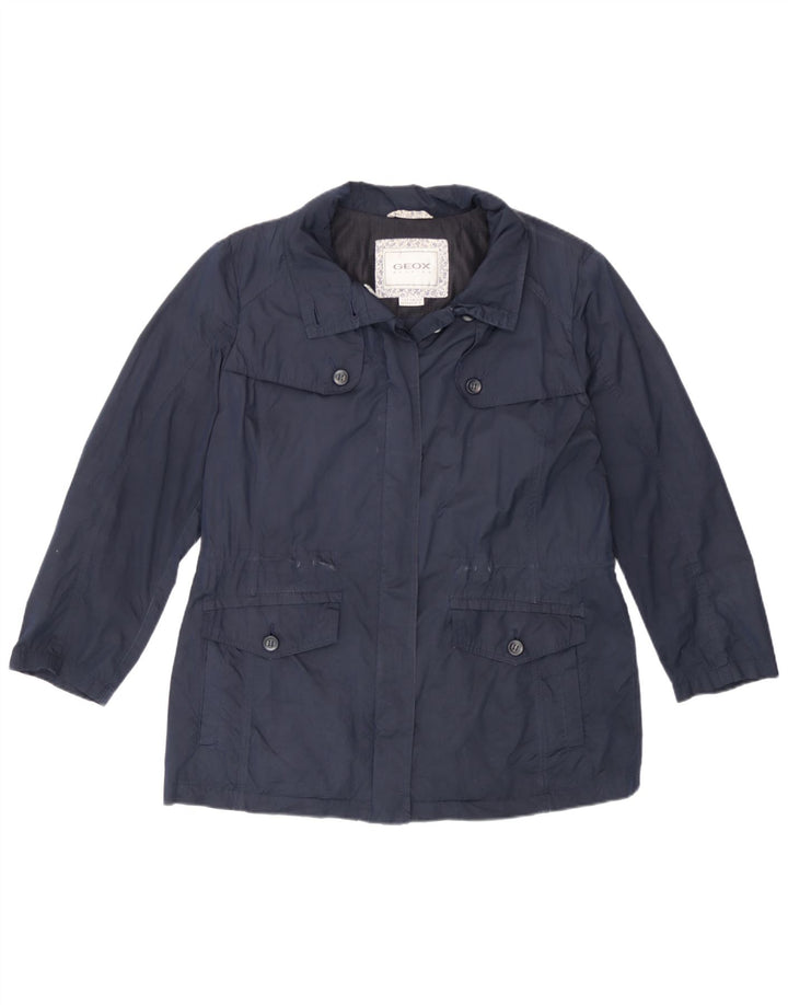 Geox Respira Womens Utility Jacke UK 14 Large Marineblau Polyester