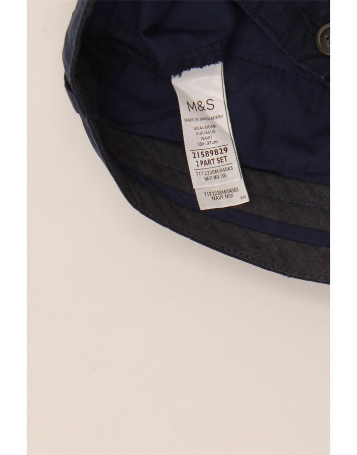 Marks & Spencer Herren Chinoshorts W38 XL Marineblau Baumwolle