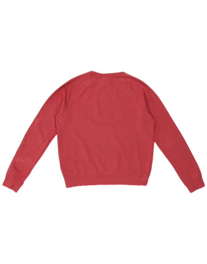 Nike Womens Crop Oversized Sweatshirt Pullover UK 6 XS Rote Baumwolle
