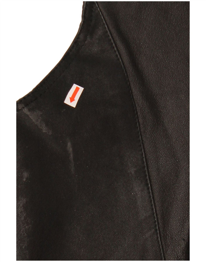 John F. Gee Herren Lederweste Mittelschwarzes Leder