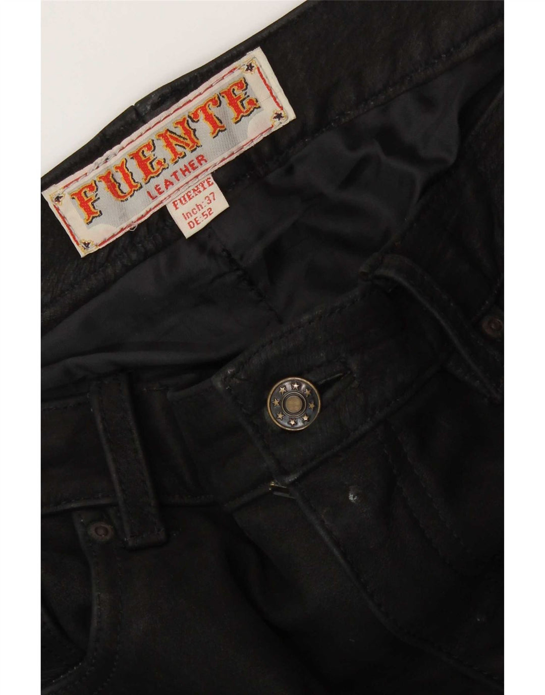 Fuente Herren Lederhose W37 L31 Schwarzes Leder