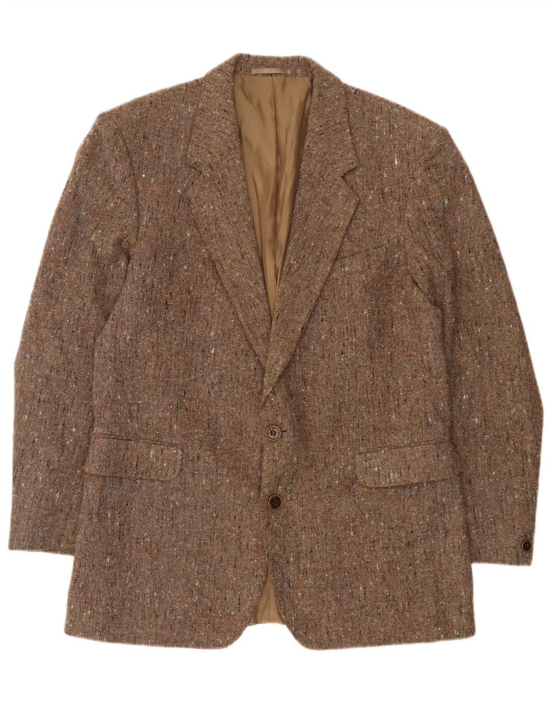Vintage Herren 2-Knopf-Blazerjacke UK 38 Mittelbeige meliert