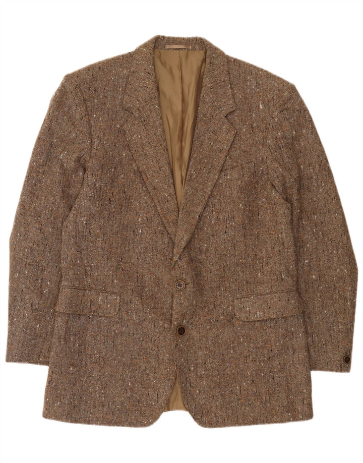 Vintage Herren 2-Knopf-Blazerjacke UK 38 Mittelbeige meliert