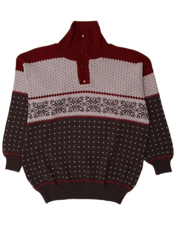 Summit Herren-Pullover mit Knopfkragen, 3XL, mehrfarbige Fair-Isle-Wolle