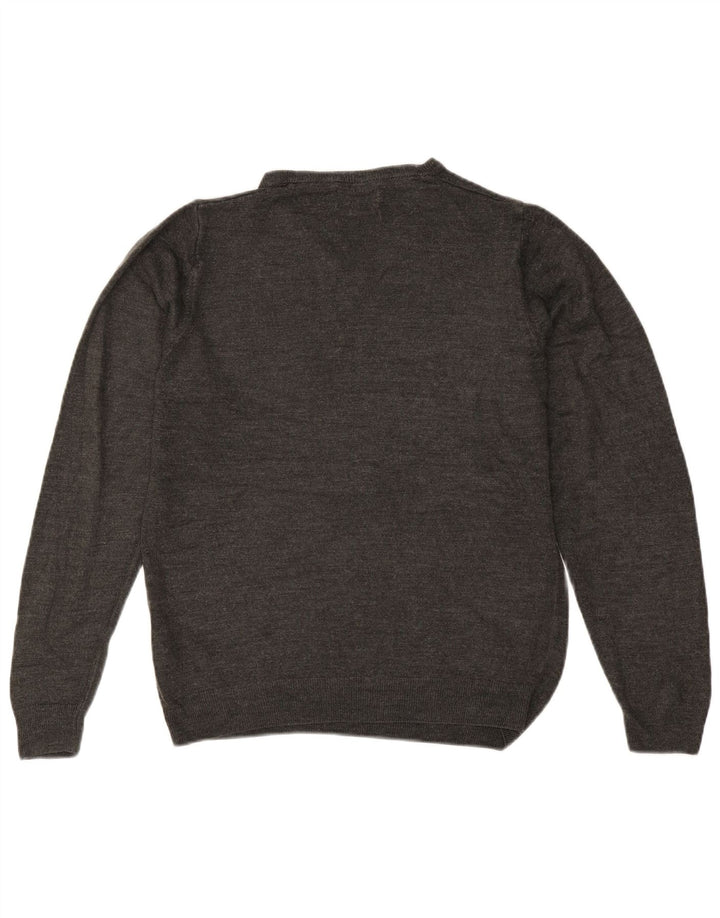 Marks & Spencer Herren-Pullover mit V-Ausschnitt, mittelgraues Acryl