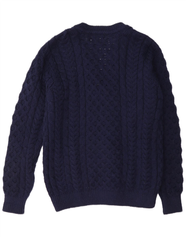 L.L.Bean Herren-Strickjacke aus mittelblauer Wolle in Marineblau