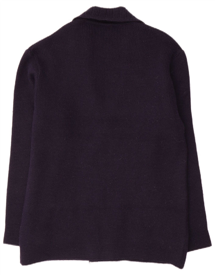 Settebello Herren-Strickjacke aus mittelblauer Wolle in Marineblau