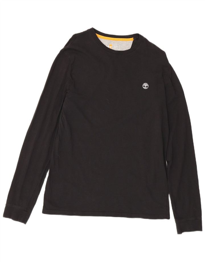 Timberland Herren Slim Fit Top Langarm Große schwarze Baumwolle