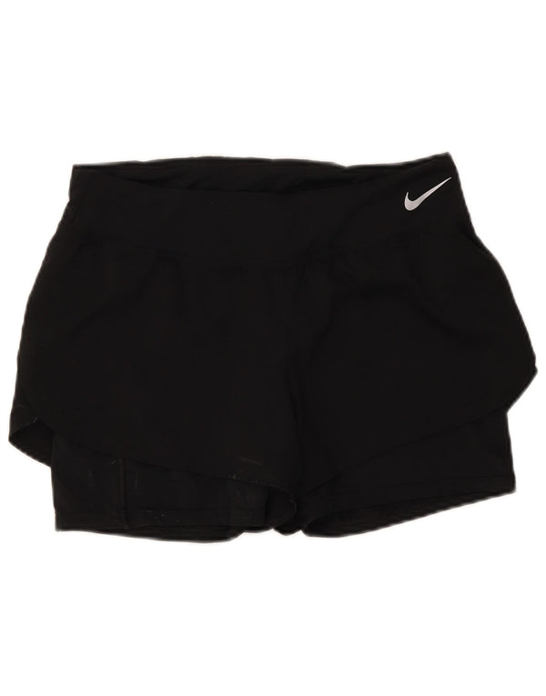 Nike Damen Dri Fit Sport Shorts UK 14 Large Schwarz
