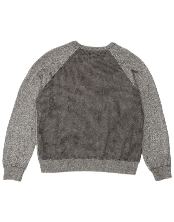 Liu Jo Damen-Pullover mit Rundhalsausschnitt, Gr. 14, Größe L, Silber, Farbblock