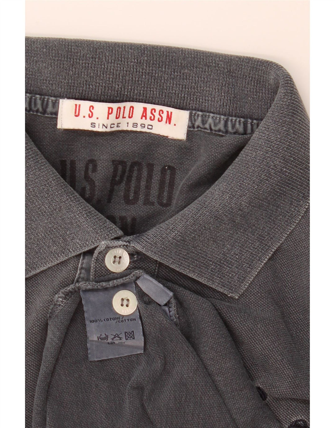 U.S. Polo Assn. Herren-Poloshirt aus mittelgrauer Baumwolle