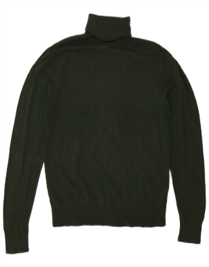 Massimo Dutti Rollkragenpullover für Damen, UK 12, mittelgrüne Seide