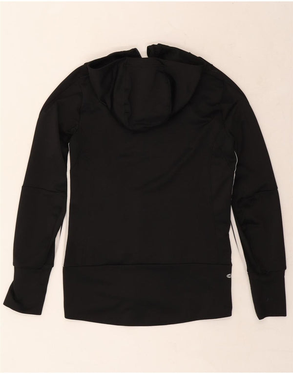 ADIDAS Damen Clima 365 Kapuzen-Trainingsanzug-Oberteiljacke UK 14 Large Schwarz