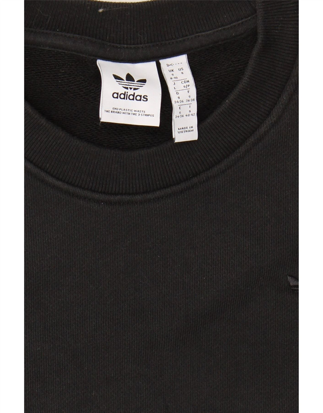 ADIDAS Womens Oversized Sweatshirt Jumper UK 8/10 Small Black Cotton Vintage Adidas and Second-Hand Adidas from Messina Hembry 