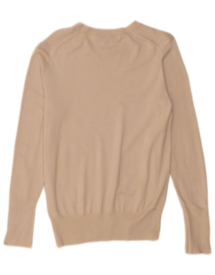 Zara Damen-Pullover mit U-Boot-Ausschnitt, Gr. 12, Mittelbeige