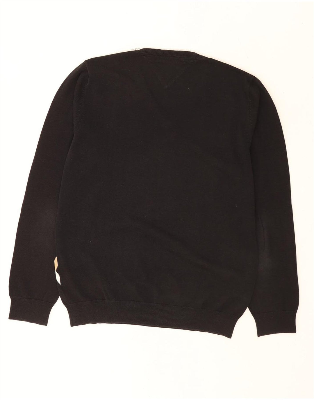Tommy Hilfiger Herren-Pullover mit V-Ausschnitt, Mittelschwarz, Argyle/Diamant