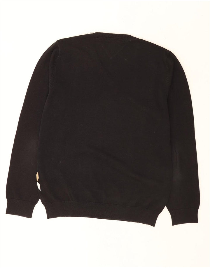 Tommy Hilfiger Herren-Pullover mit V-Ausschnitt, Mittelschwarz, Argyle/Diamant