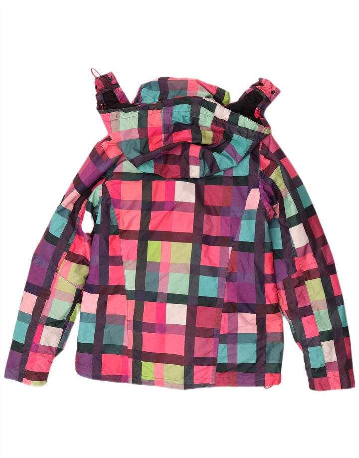 Maui and Sons Damen-Regenjacke mit Kapuze, UK 14, mittel, mehrfarbig, kariert