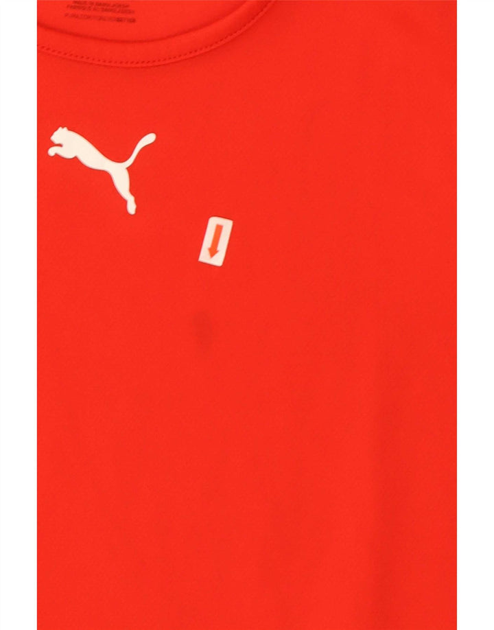 Puma T-Shirt für Jungen, 11–12 Jahre, rotes Farbblock-Polyester