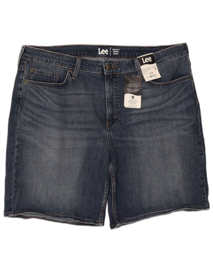 LEE Damen-Bermudashorts mit mittlerer Leibhöhe und regulärer Passform, US 22, 3XL, W44, blaue Baumwolle