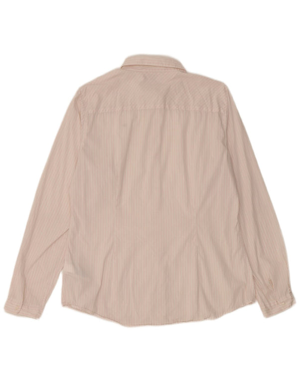 Tommy Hilfiger Damen-Hemd, tailliert, US 12, groß, weiß gestreift, Baumwolle