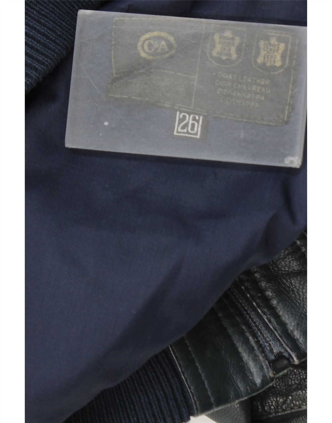 C&A Herren Lederjacke UK 36 Small Blaues Leder